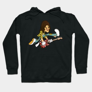 Eddie Van Halen 1930s rubberhose cuphead cartoon style Hoodie